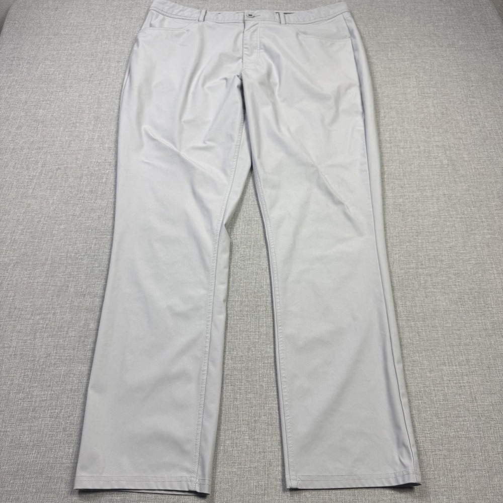 Puma Golf Chino Pants Mens 38x32 Gray Flat Front Straight Leg Performance
